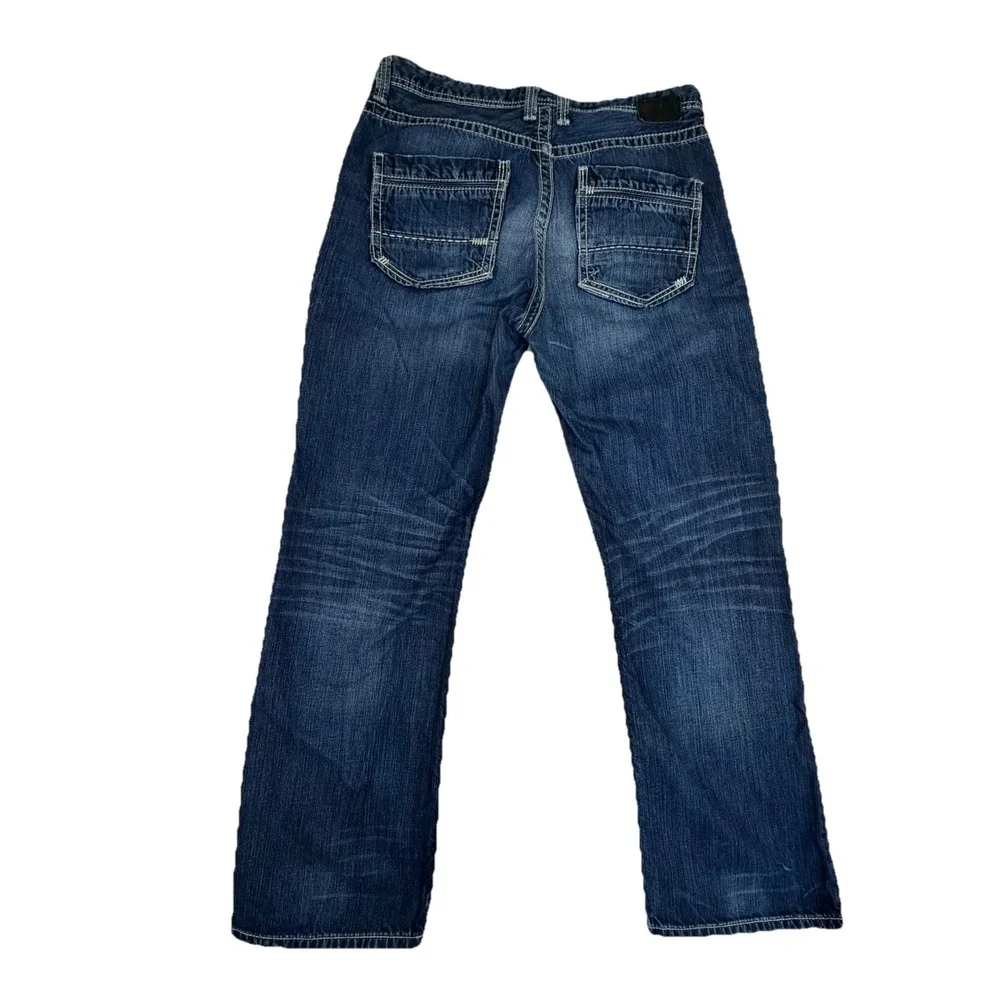 BKE Tyler Men's Jeans Men's Button Fly Jeans Sz 36L 36x33.5 Whiskering Fade‎